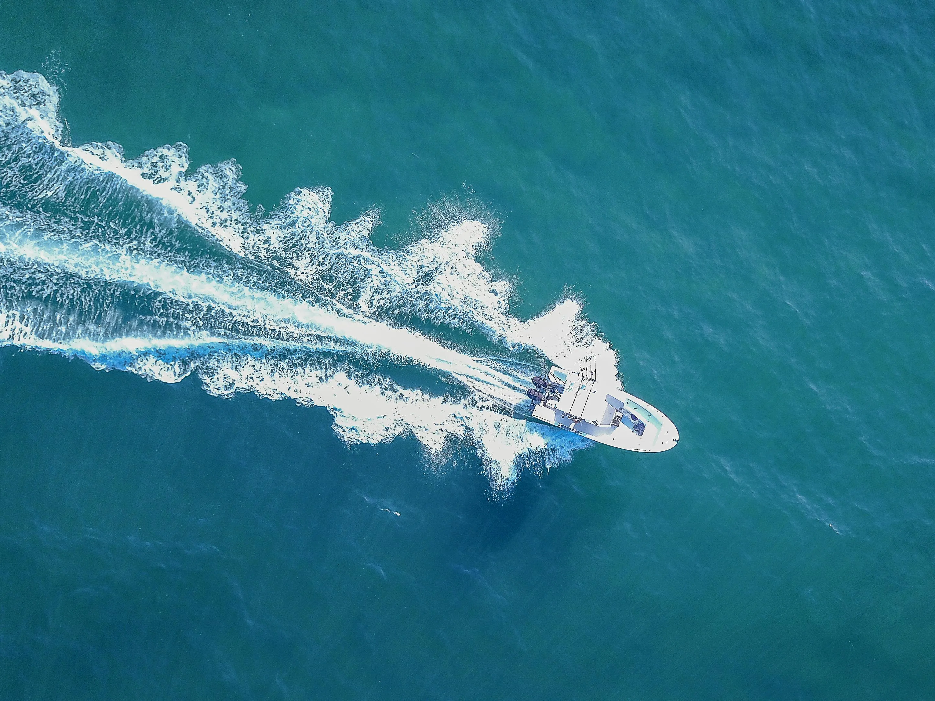 Center console fishing boat offshore in the Florida Keys